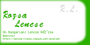 rozsa lencse business card
